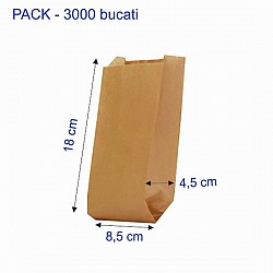 Pungi hartie kraft natur 8.5 x4.5x18 cm