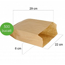 Pungă Kraft Natur pentru Pâine Lată – 22x6x29 cm