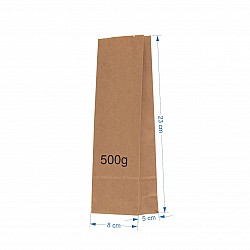 Pungă Hârtie 500g pentru Furaje și Semințe – Kraft Natur, 8x5x23 cm