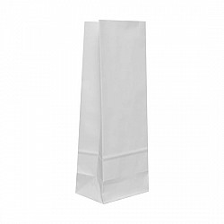 Punga hartie kraft alb 500g, 8x5x22 cm