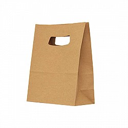 Sacosa kraft NATUR mâner decupat 18x9x25 cm