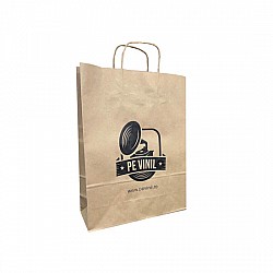 Pungă Hârtie Kraft Gros. Rezistent 100g/mp Personalizată 32x12x41 cm